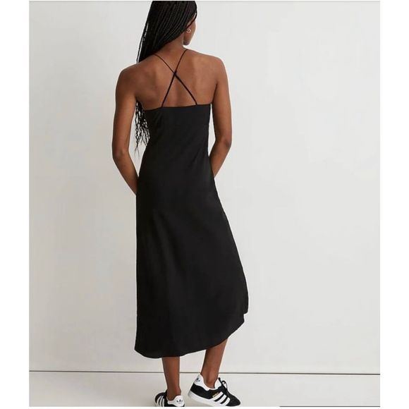 Madewell Layton Midi Slip Dress Black Size 00 - Picture 4 of 10